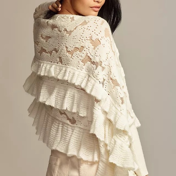 Anthropologie Sweaters - Anthropologie Oversized Ruffle Sweater